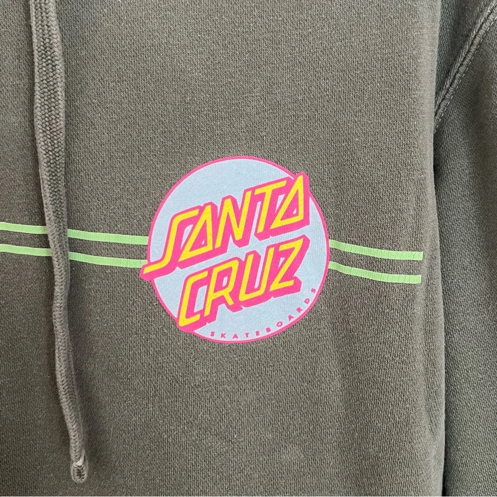 Independent Santa Cruz Skateboard Green Hoodie Sweatshirt Adult Size Medium - Picture 3 of 5